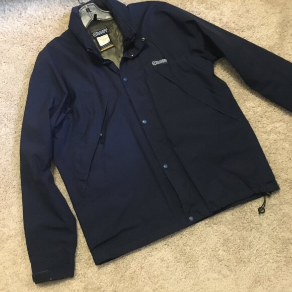 Vintage Canadian Banff Designs Gore-Tex Navy Classic Windbreaker Hooded Coat - Picture 12 of 16